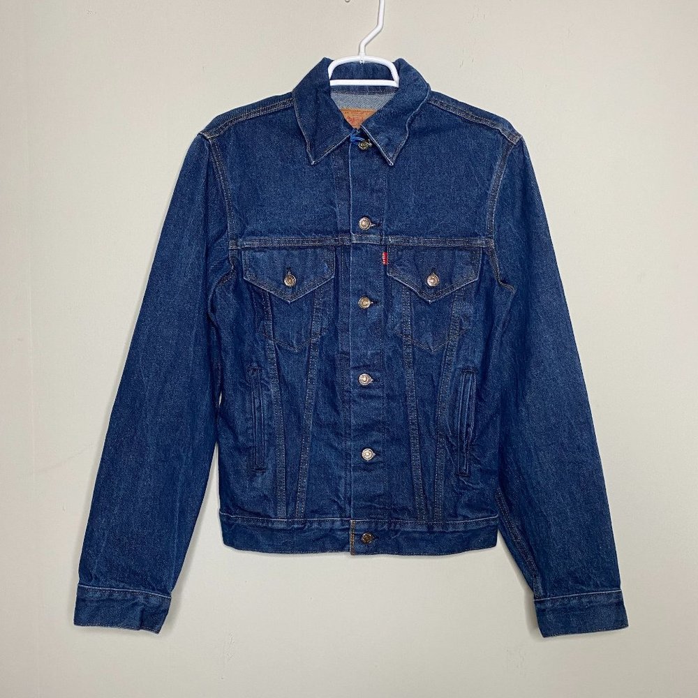 Levis Authorized Vintage Trucker Jacket Men's XS Blue Denim 100% Cotton USA NWT